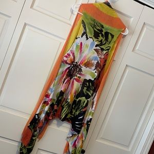 Adore M Multi-colored Hand Painted Duster Vest Cardigan fr Anthropologie